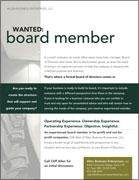 Wanted: Board Member